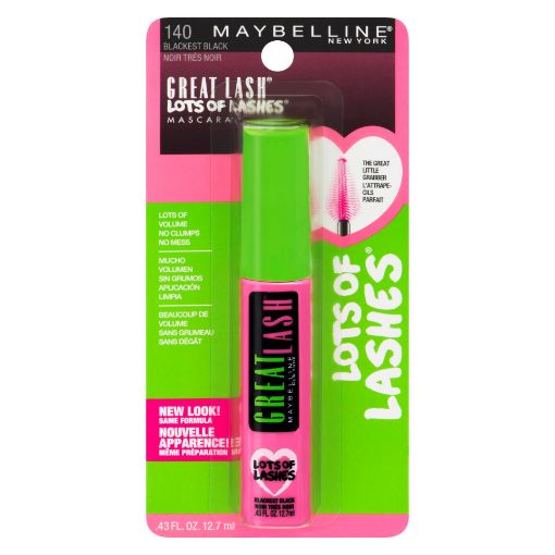 Picture of MAYBELLINE GREAT LASH LOTS OF LASHES MASCARA - BLACKEST BLACK              
