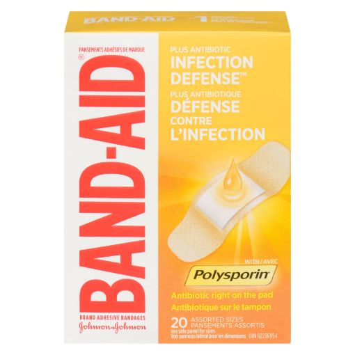 Picture of BAND-AID BANDAGE - PLUS ANTIBIOTIC - ASSORTED 20S                          