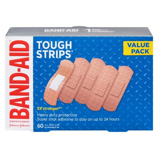 Picture of BAND-AID BANDAGE - TOUGH STRIPS - VALUE PACK 60S                           