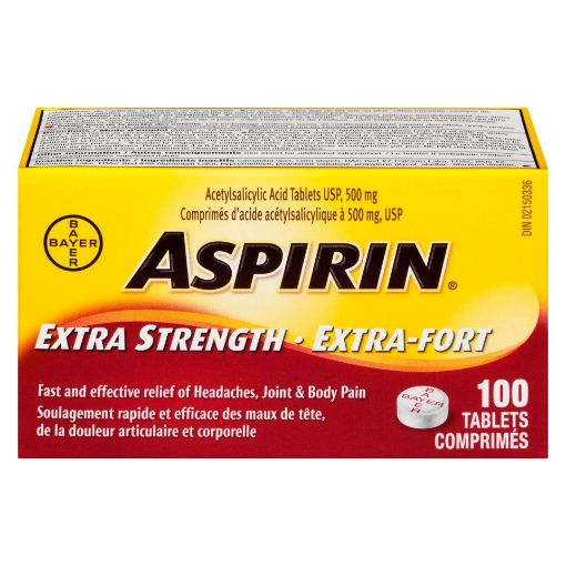 Picture of ASPIRIN A.S.A. EXTRA STRENGTH TABLET 500MG 100S