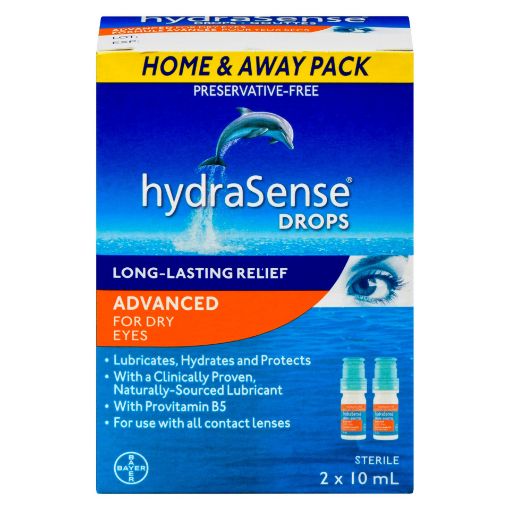 Picture of HYDRASENSE ADVANCED DRY EYE DROPS HOME AWAY PACK 2X10ML