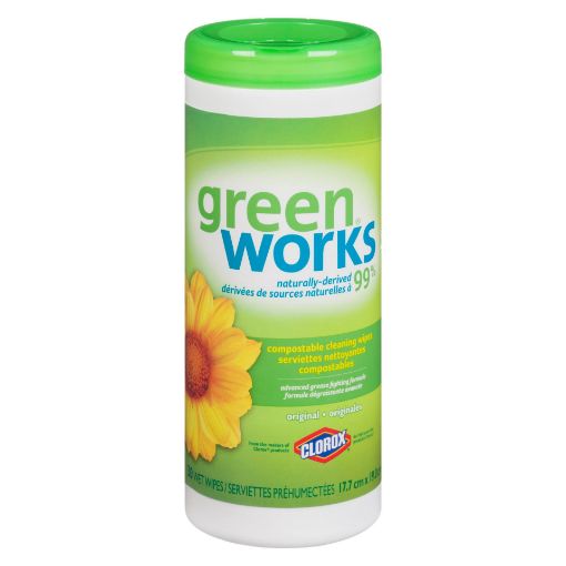 Picture of GREEN WORKS NATURAL DISINFECTING WIPES - BIODEGRADABLE 30S                 