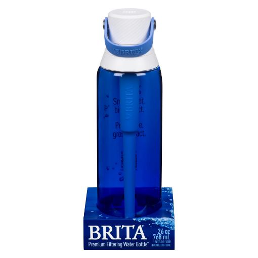 Picture of BRITA PREMIUM FILTERING WATER BOTTLE HARDSIDE - SAPPHIRE BLUE 26OZ         