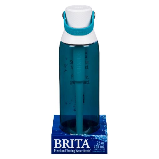 Picture of BRITA PREMIUM FILTERING WATER BOTTLE HARDSIDE - SEA GLASS TURQUOISE 26OZ   