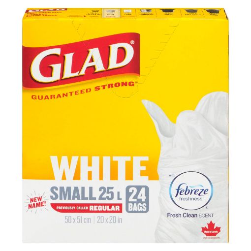 Picture of GLAD KITCHEN SMALL WHITE 25L 24S                                           