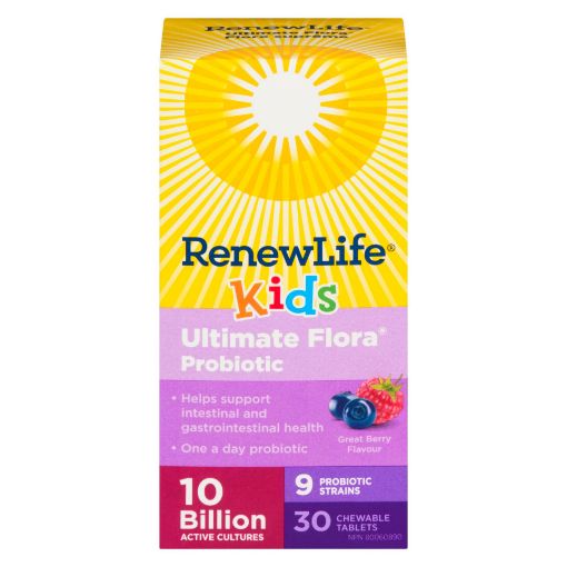 Picture of RENEWLIFE KIDS ULTIMATE FLORA PROBIOTIC - CHEWABLE - BERRY FLAVOUR TABLETS 30S