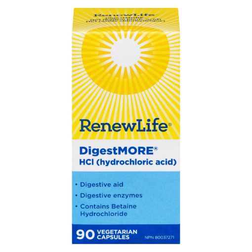 Picture of RENEW LIFE DIGEST MORE HCI HYDROCHLORIC ACID - VEGETABLE CAPSULES 90S