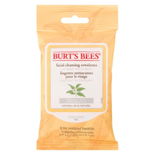 Picture of BURTS BEES FACE TOWELETTES TRAVEL SIZE - WHITE TEA 10S                     