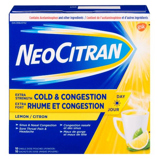Picture of NEO CITRAN COLD and CONGESTION EXTRA STRENGTH - LEMON - NON-DROWSY 10S