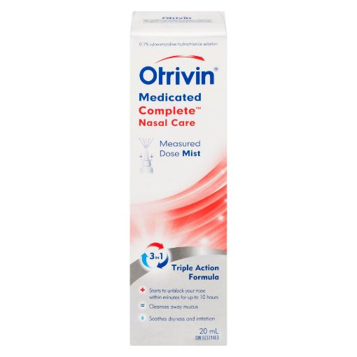 Picture of OTRIVIN NASAL SPRAY COMPLETE MEDICATED - MEASURED DOSE MIST 20ML