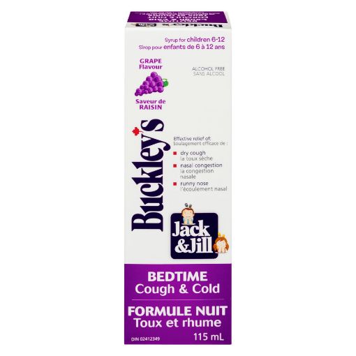 Picture of BUCKLEYS JACK and JILL COUGH AND COLD SYRUP - BEDTIME - GRAPE 115ML