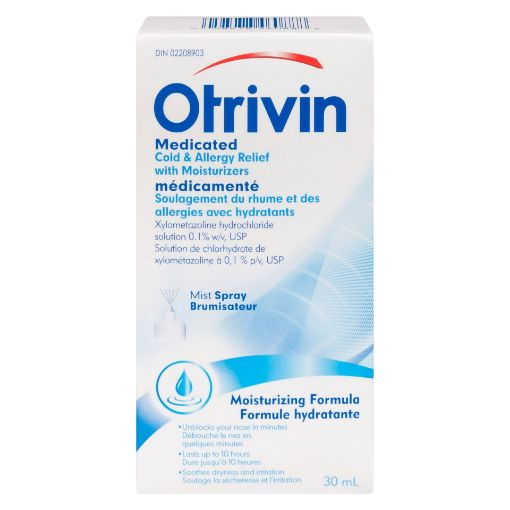 Picture of OTRIVIN NASAL SPRAY MEDICATED COLD and ALLERGY W/MOISTURIZERS 0.1% 30ML