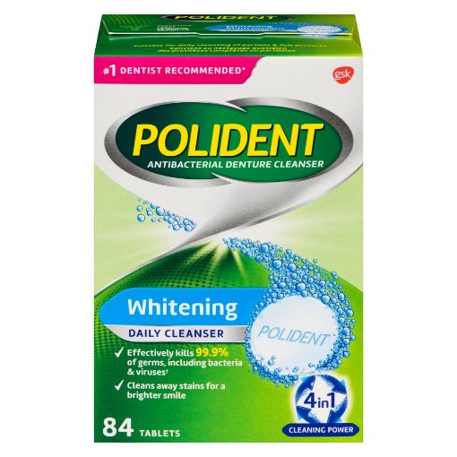 Picture of POLIDENT WHITENING DAILY DENTURE CLEANSER TABLETS 84S