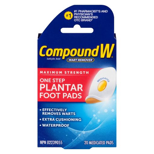 Picture of COMPOUND W ONE STEP PLANTAR FOOT WART REMOVER PAD 20S