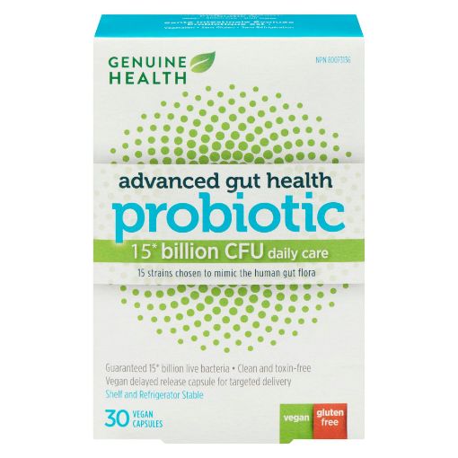 Picture of GENUINE HEALTH ADVANCED GUT HEALTH PROBIOTIC DLY CARE 15B CFU CAPS 30S     