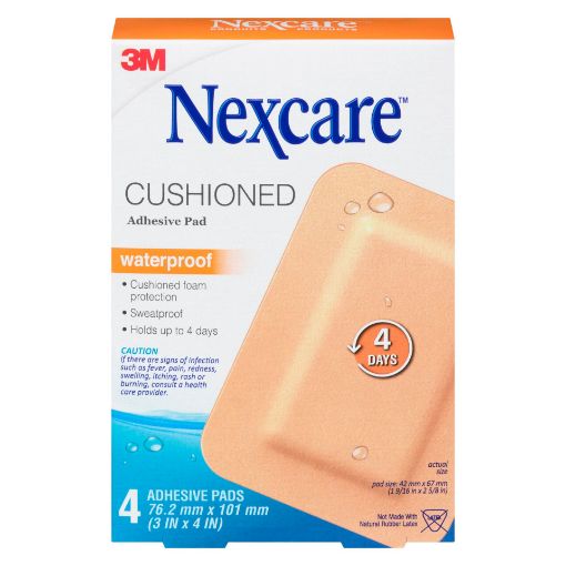 Picture of 3M NEXCARE CUSHIONED ADHESIVE WATERPROOF PAD 34-CA  3 X 4 4S