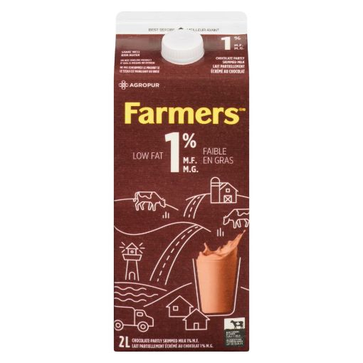 Picture of FARMERS CHOCOLATE MILK - PARTLY SKIMMED 1% 2LT