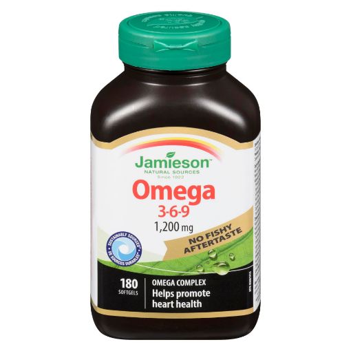 Picture of JAMIESON OMEGA-369 1200MG - NO FISHY - CAPSULES 180S                       