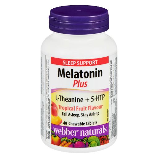 Picture of WEBBER NATURALS MELATONIN PLUS W L-THEANINE and 5HTP - CHEWABLE 40S
