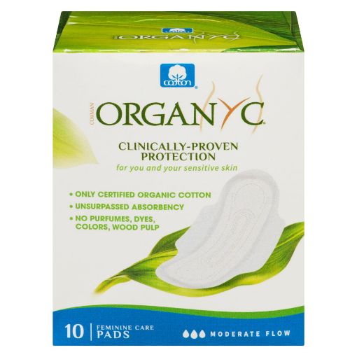 Picture of ORGANYC 100% ORGANIC COTTON PADS - MODERATE FLOW 10S