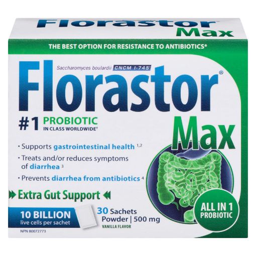 Picture of FLORASTOR MAX DIGESTIVE PROBIOTIC 500MG CAPSULES 30S                       