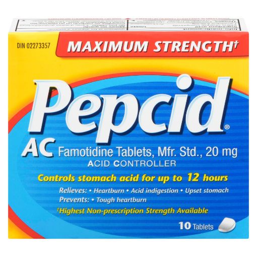 Picture of PEPCID AC MAX STRENGTH TABLETS 10S                                         