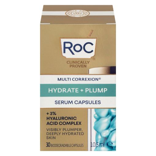 Picture of ROC HYDRATE and PLUMP HYALURONIC ACID NIGHT SERUM - CAPSULES 30S