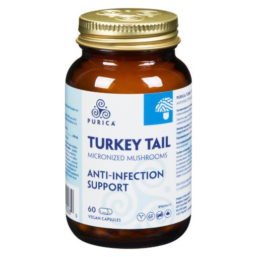 Picture of PURICA TURKEY TAIL MICRONIZED MUSHROOMS - ANTI-INFECTION SUPPORT VEGAN CAPS 60S