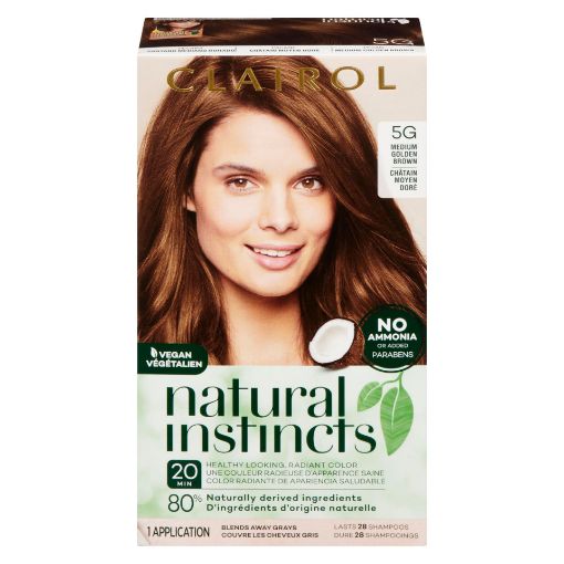 Picture of CLAIROL NATURAL INSTINCTS HAIR COLOUR - 5G MEDIUM GOLDEN BROWN - PECAN     