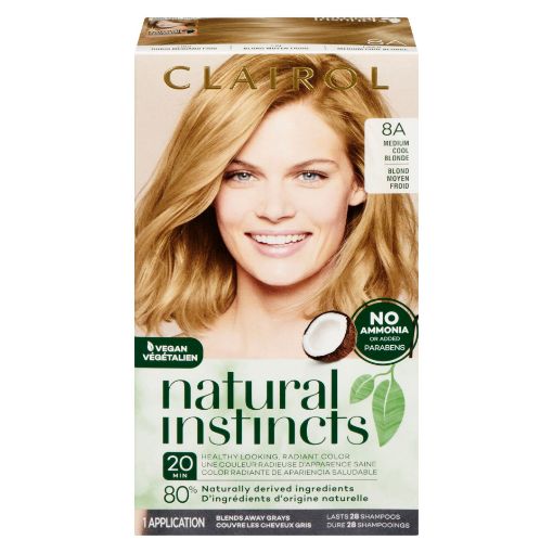 Picture of CLAIROL NATURAL INSTINCTS HAIR COLOUR - 8A MEDIUM COOL BLONDE - LINEN      