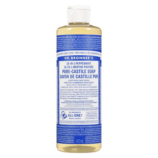Picture of DR. BRONNERS PURE CASTILE LIQUID SOAP - PEPPERMINT 473ML