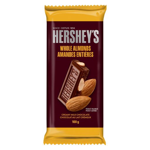 Picture of HERSHEY CREAMY MILK CHOCOLATE ALMOND - FAMILY BAR 100GR                    