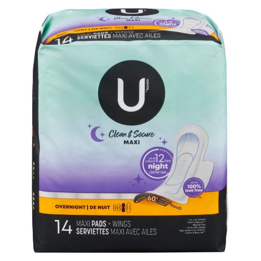 Picture of U BY KOTEX MAXI PAD - OVERNIGHT W/WINGS 14S                                