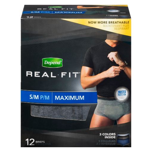 Picture of DEPEND UNDERWEAR - REAL FIT - MAX ABS - SMALL/MEDIUM - FOR MEN 12S         