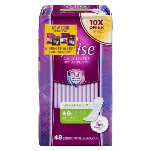 Poise Daily Liners, Very Light, Long 44 Ea