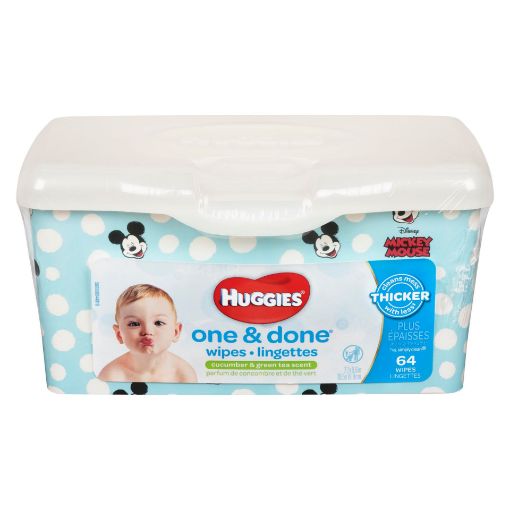 Picture of HUGGIES ONE and DONE WIPES - REFRESHING TUB 64S
