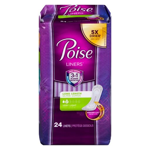 Picture of POISE DAILY LINERS FOR BLADDER LEAKS - VERY LIGHT - LONG 24S