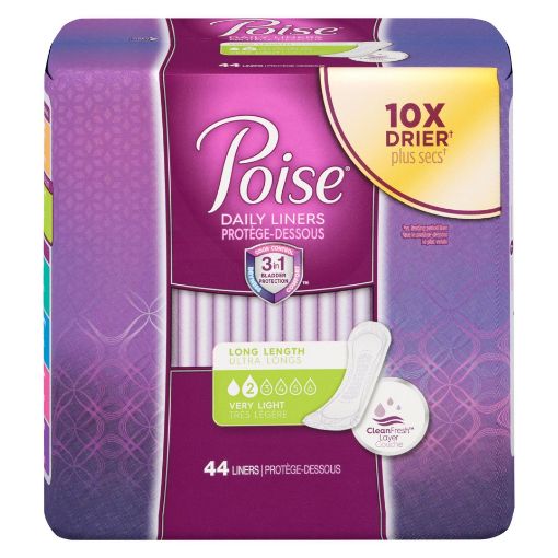 Picture of POISE DAILY LINERS - VERY LIGHT - LONG 44S