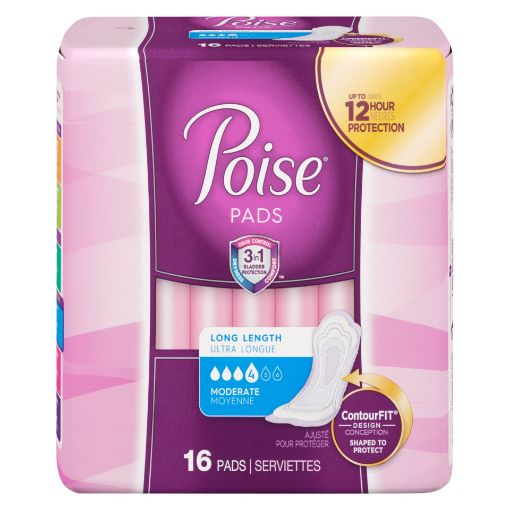Picture of POISE PADS - MODERATE - LONG 16S