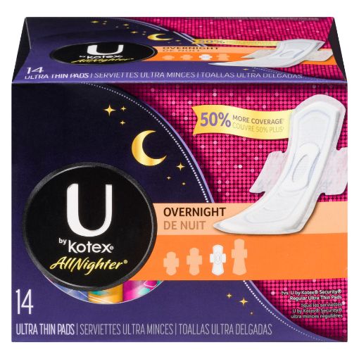 Picture of U BY KOTEX WING PADS - ULTRA THIN - OVERNIGHT 14S                          