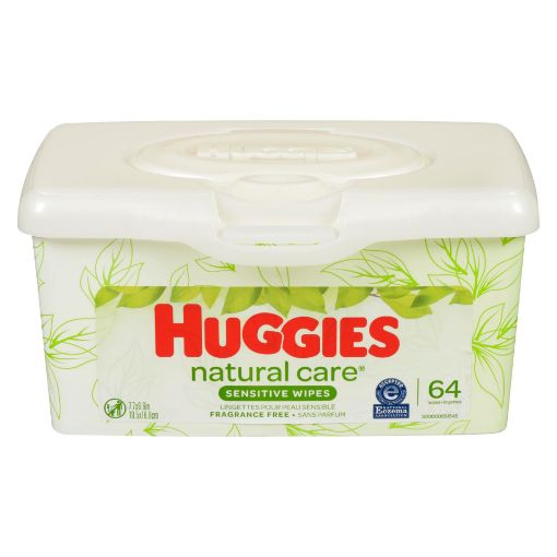 Picture of HUGGIES NATURAL CARE BABY WIPES TUB - FRAGRANCE FREE 64S                   