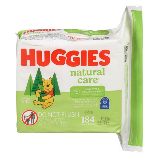 Picture of HUGGIES NATURAL CARE BABY WIPES REFILL - FRAGRANCE FREE 184S