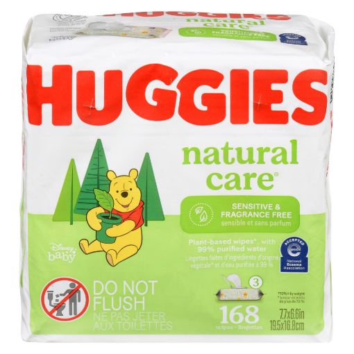 Picture of HUGGIES NATURAL CARE FRAGRANCE FREE BABY WIPES RFT BUNDLE 3PK 56S