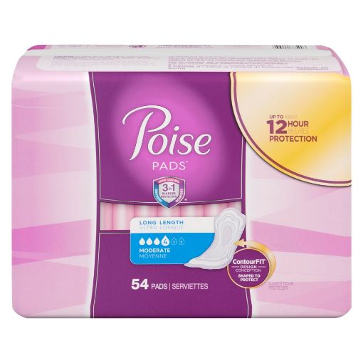 Picture of POISE PADS - MODERATE - LONG 54S