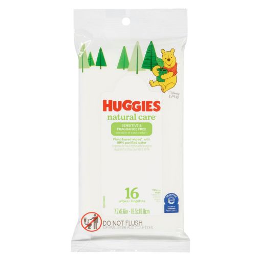 Picture of HUGGIES NATURAL CARE WIPES FRAGRANCE FREE - TRAVEL PACK 16S