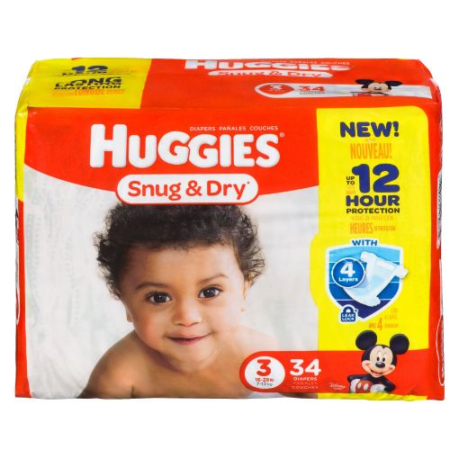 Picture of HUGGIES SNUG AND DRY DIAPERS STEP 3 - JUMBO PACK 34S                       