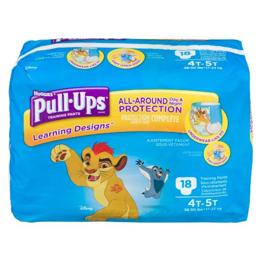 Picture of HUGGIES PULL-UPS LEARNING DESIGNS TRAINING PANTS - BOY 4T-5T JUMBO 18S     