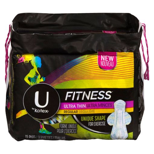 Picture of U BY KOTEX SUPER PREMIUM PLUS ULTRA THIN REGULAR FITNESS WING PADS 15S     
