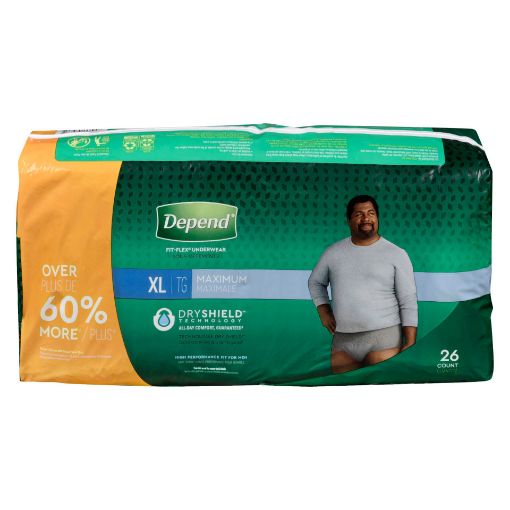 Picture of DEPEND FIT-FLEX FOR MEN UNDERWEAR MAX ABSORB  XL  26S