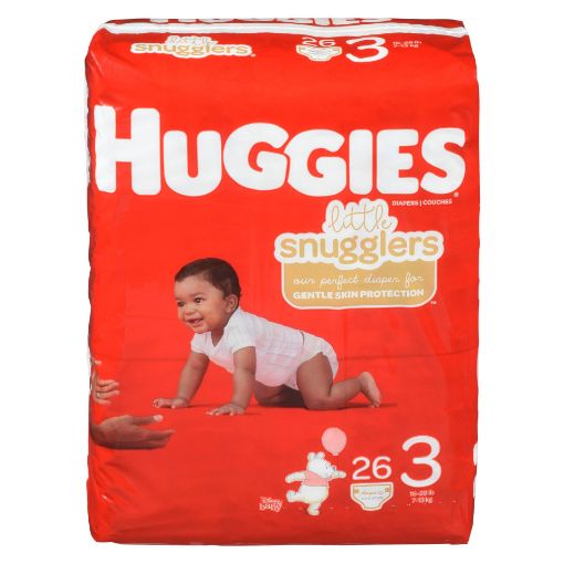 Picture of HUGGIES LITTLE SNUGGLERS DIAPERS SIZE 3 JUMBO PACK 26                      